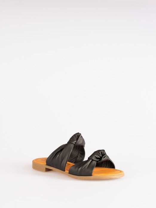Double Knot Detail Flat Sandals