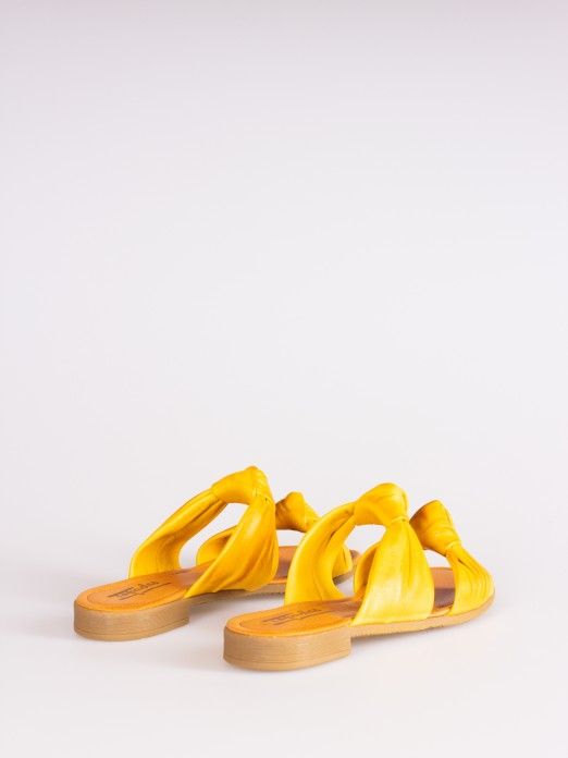 Double Knot Detail Flat Sandals