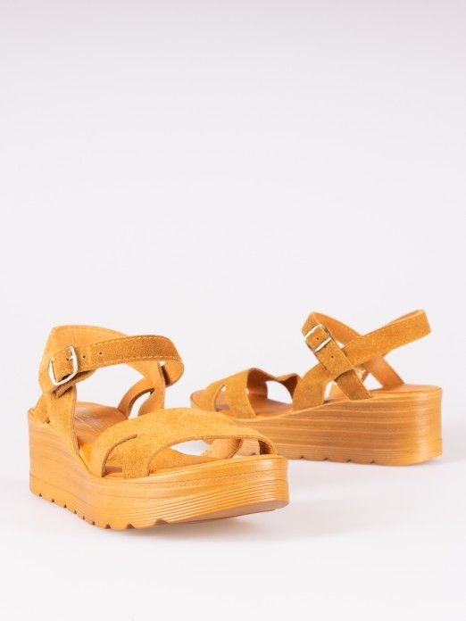 Wood Style Wedge Sandals