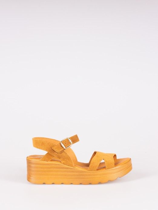 Wood Style Wedge Sandals