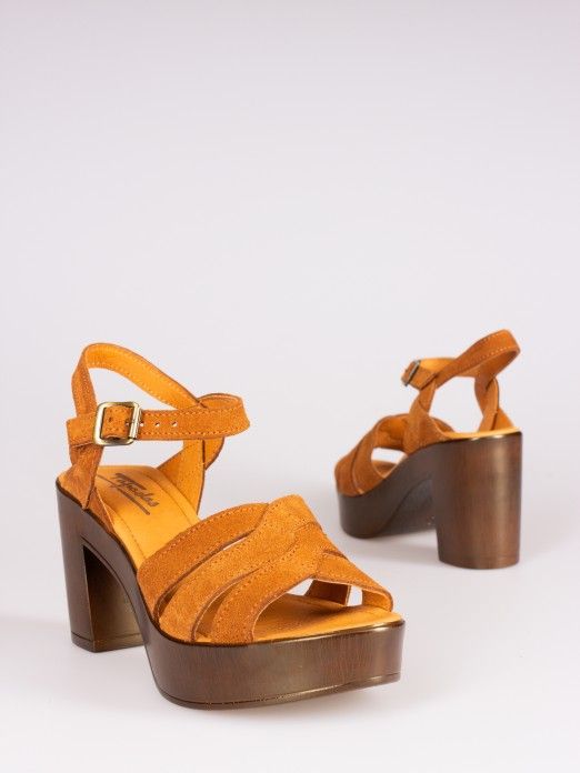Suede Compensated Sandals