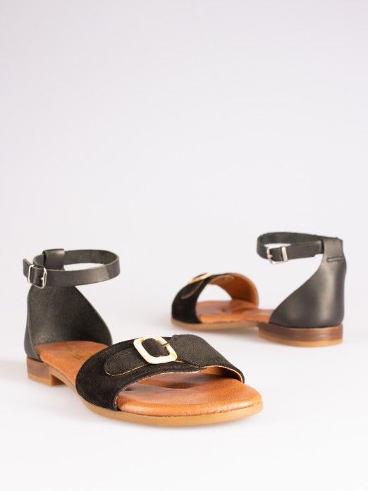 Buckle-detail Flat Sandals