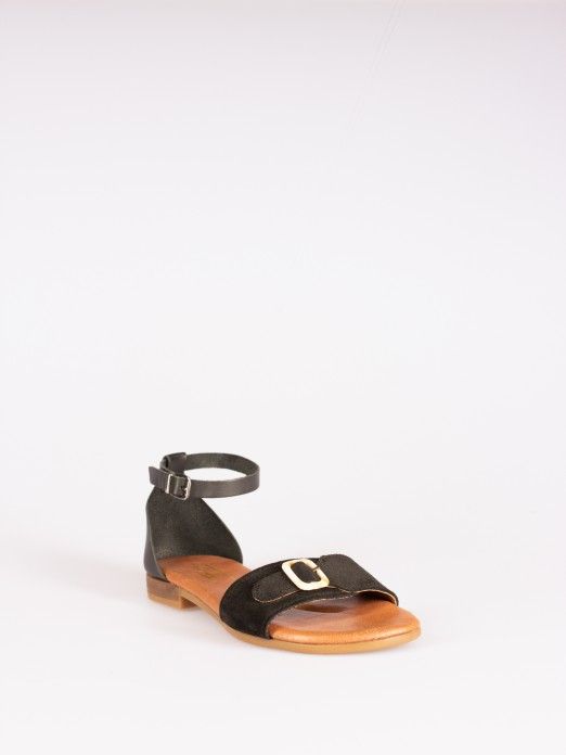 Buckle-detail Flat Sandals