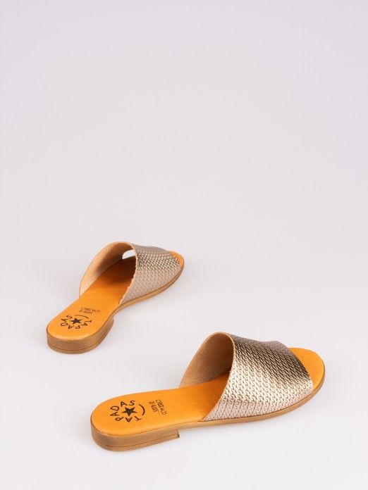 Braided Effect Leather Slipper Braided Effect Leather Slipper
