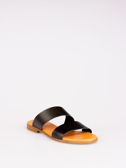 Double Strap Leather Slipper Double Strap Leather Slipper