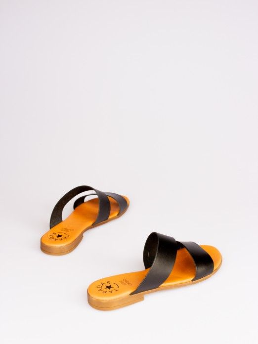 Double Strap Leather Slipper Double Strap Leather Slipper