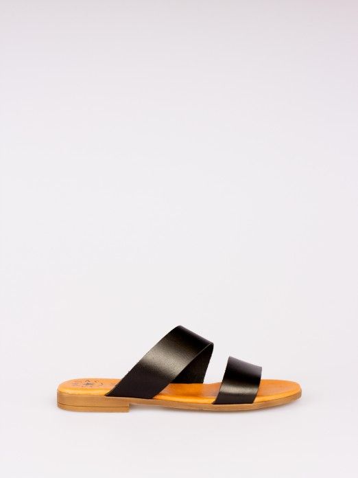 Double Strap Leather Slipper Double Strap Leather Slipper
