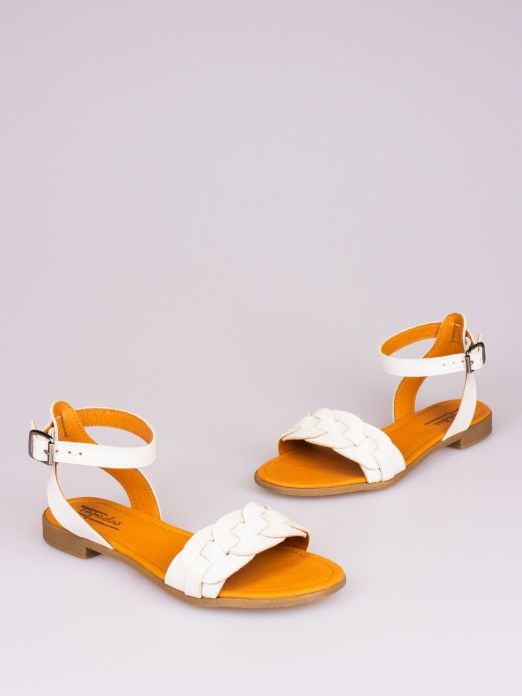 Braided Strap Leather Sandal Braided Strap Leather Sandal