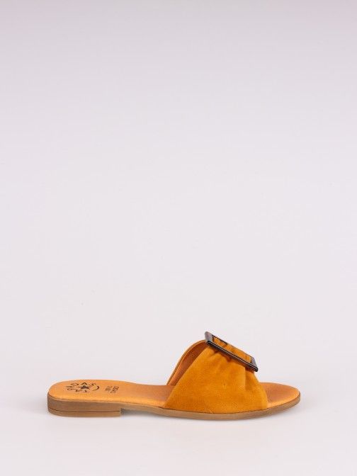 Suede Slipper with Buckle