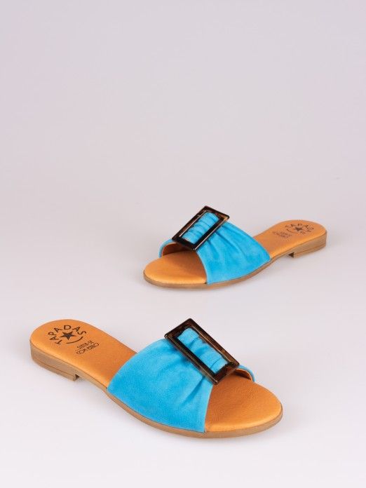 Suede Slipper with Buckle
