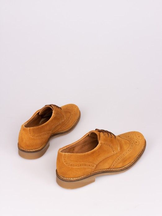 Suede Shoes with Stitching Sole