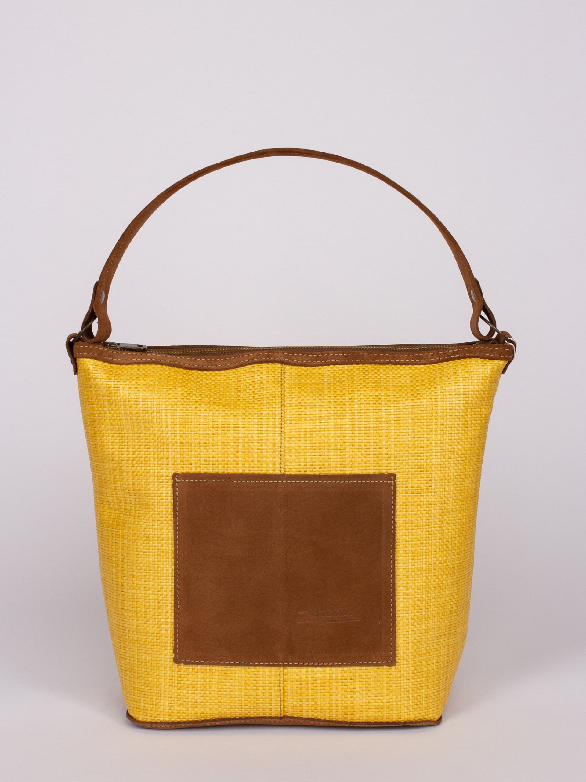 Mala de Ombro Efeito Ráfia e Camurça