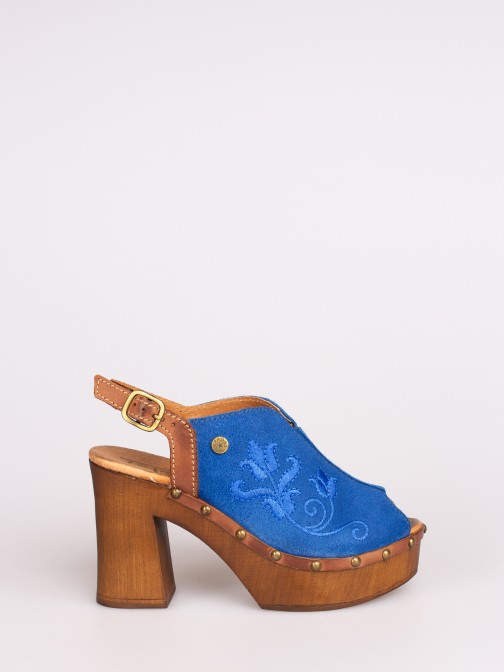 Embroidered Suede Sandal