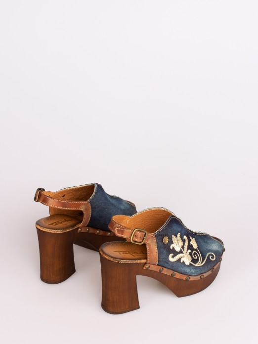 Embroidered Textile Sandal