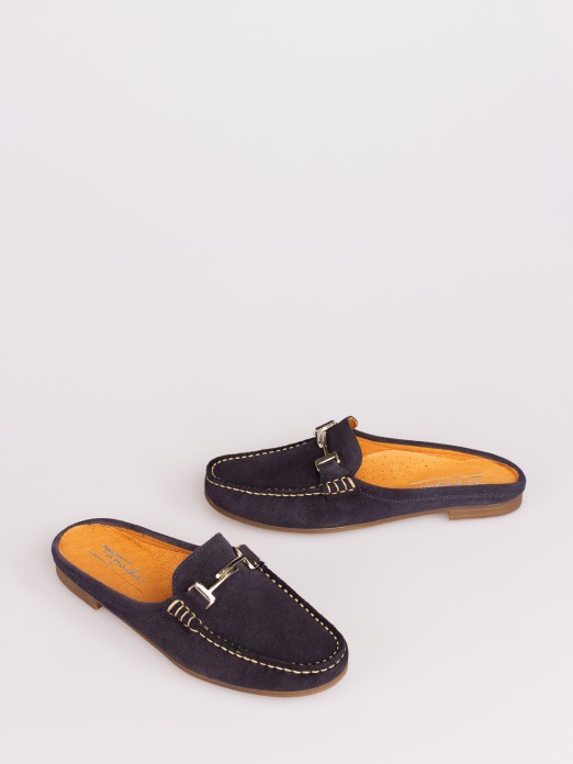 Suede Mule with Chains