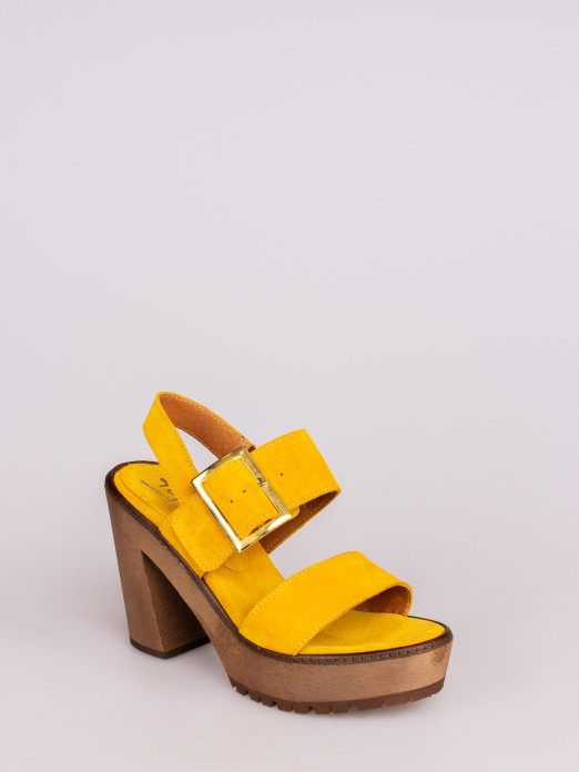 Suede Sandal with Buckle