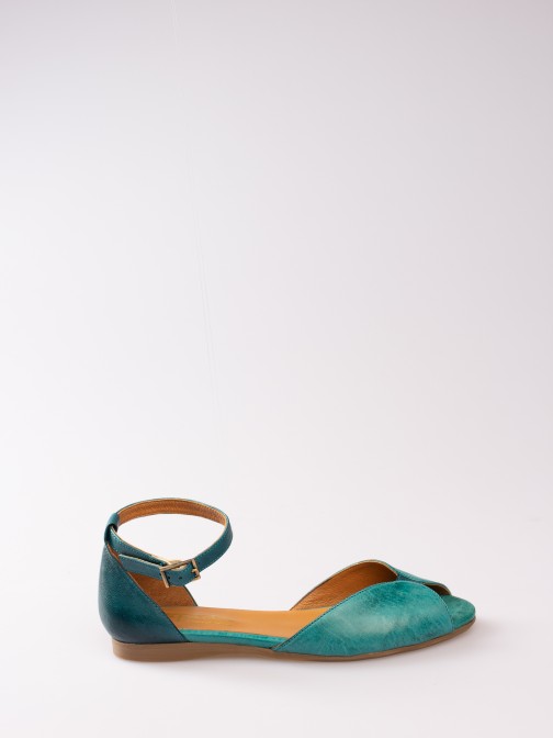 Bicolor Leather Sandal