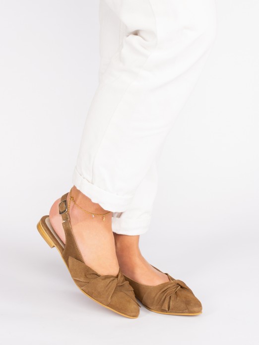 Suede Mules with Knot