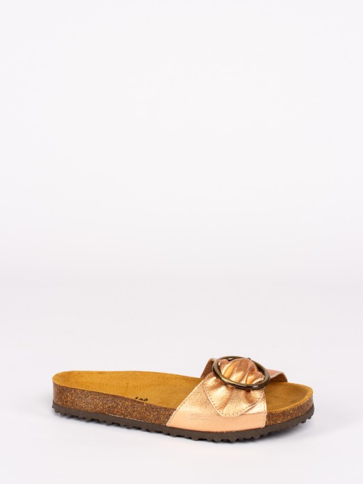Leather Bio Slipper with Buckle