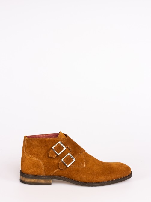 Suede Ankle Boots with Buckles