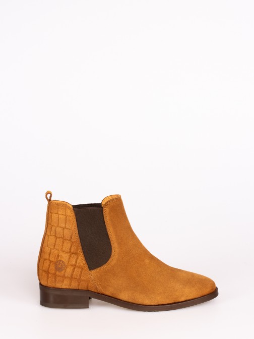Croco Suede Ankle Boots