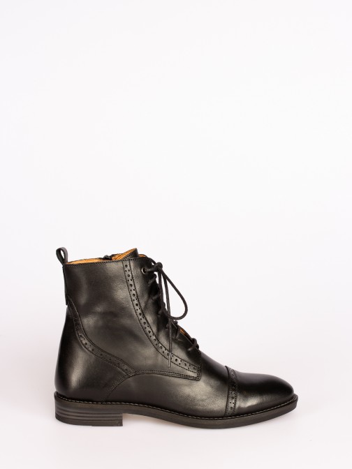 Leather Oxford Ankle Boots