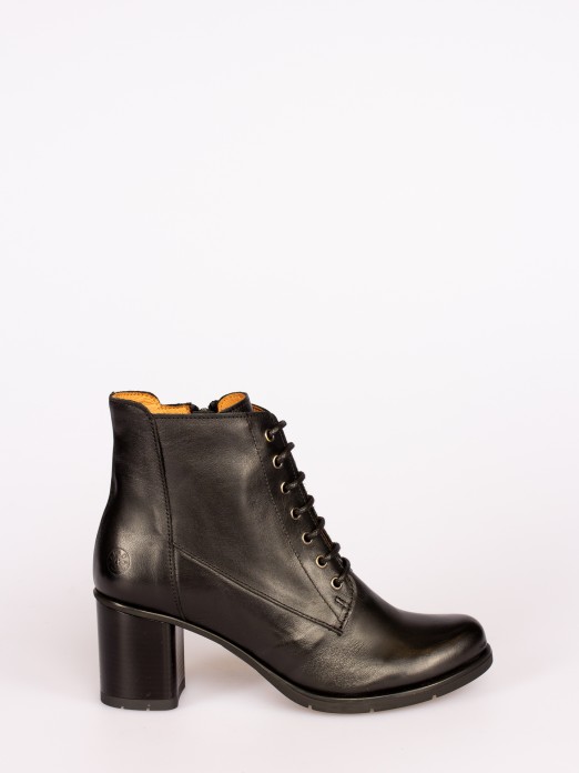 Leather High-heel Ankle Boot