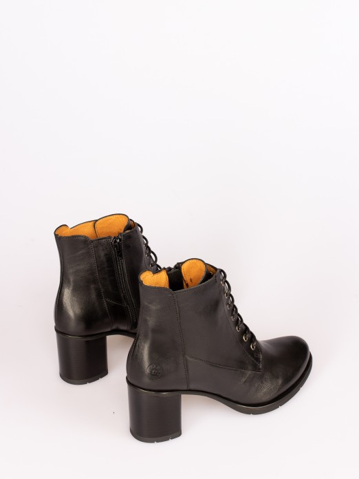 Leather High-heel Ankle Boot