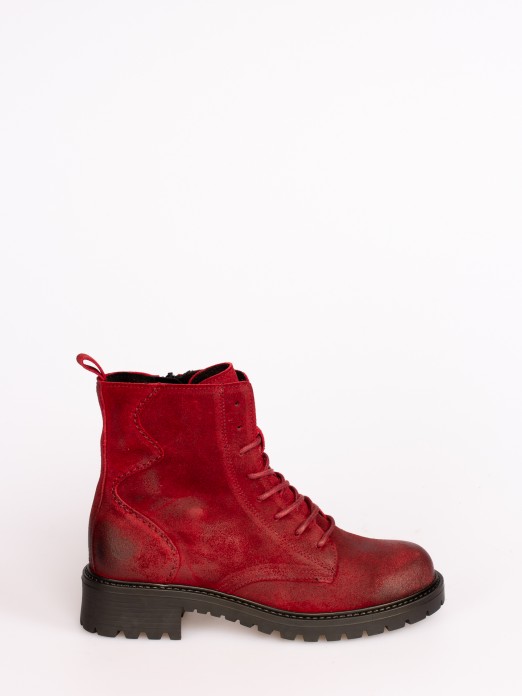 Lace-up Suede Boots