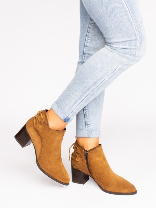Suede Ankle Boots with Lace