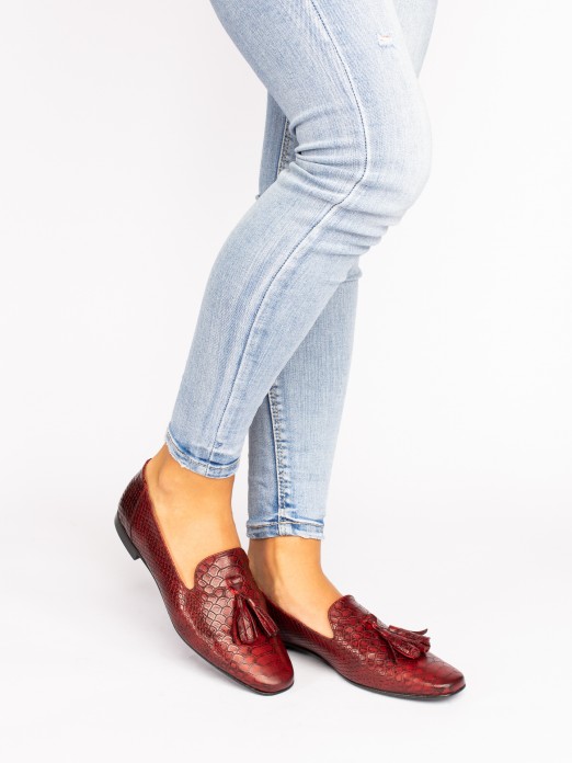 Leather Tassel-Embellished Loafers