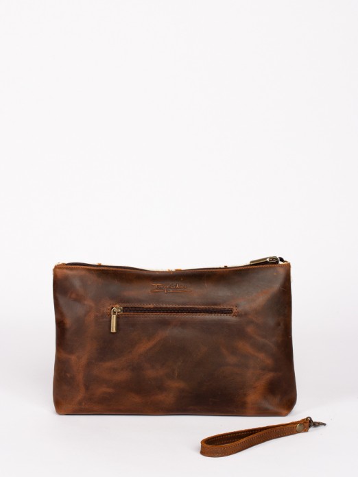 Animal-Print Leather Handbag