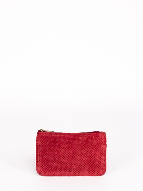 Perforated Suede Small Wallet