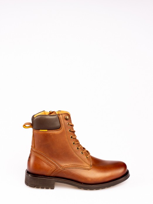 Lace-up Leather Boots From Camel