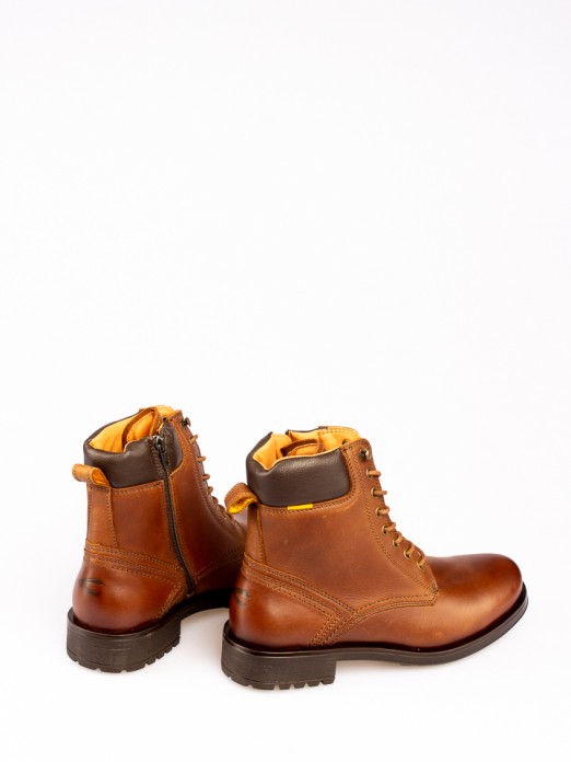 Lace-up Leather Boots From Camel