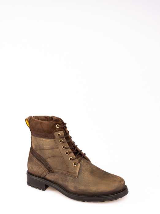 Lace-up Nobuck Boots From Camel