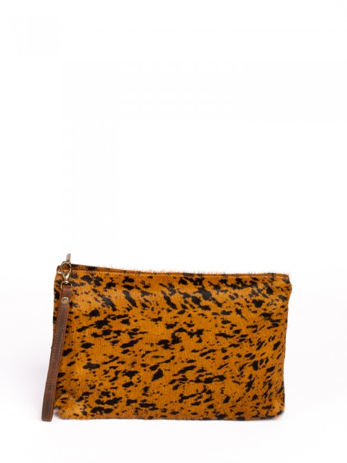 Animal-Print Leather Handbag