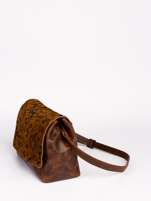 Animal-Print Leather Crossbody Bag