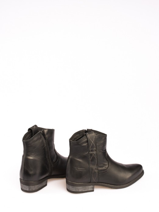 Leather Texan Ankle Boots
