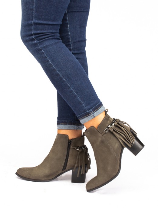 Suede High-heel Ankle Boot