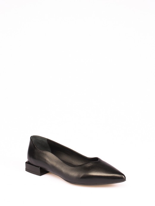 Leather Shoes with Square Heel