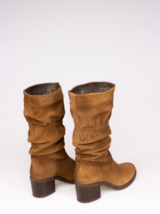 Suede Mid-Calf Boots
