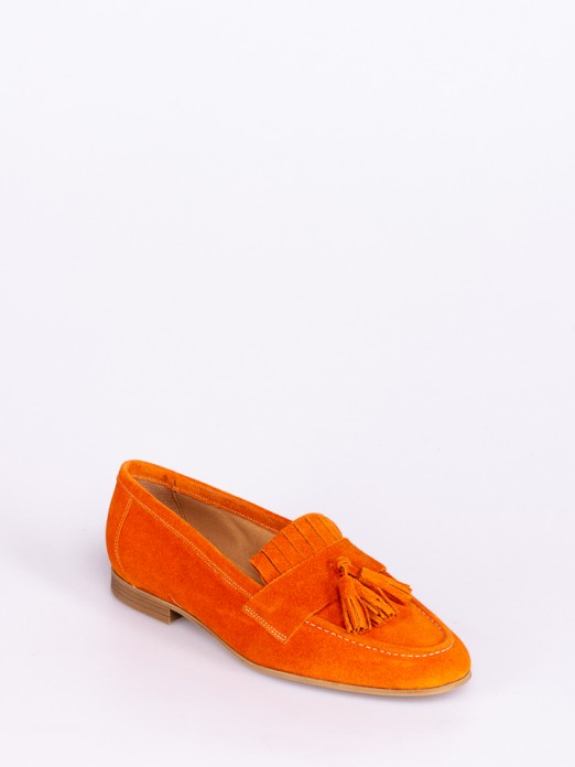 Tassel-Embellished Suede Shoes with  Fringes