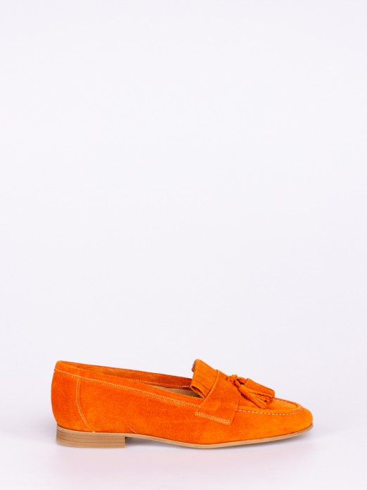 Tassel-Embellished Suede Shoes with  Fringes