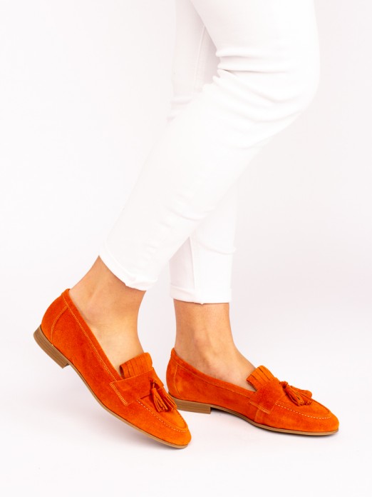 Tassel-Embellished Suede Shoes with  Fringes