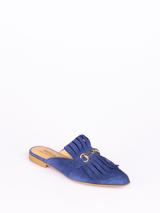 Suede Mules with Fringes