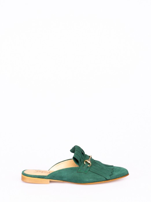 Suede Mules with Fringes