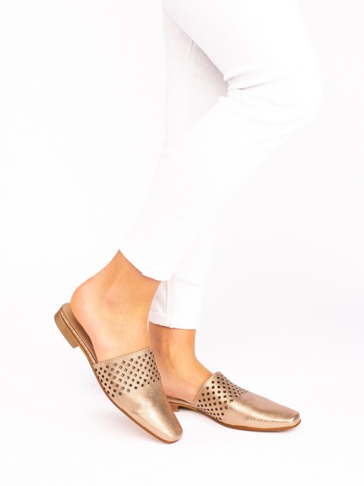 Perforated Leather Mule