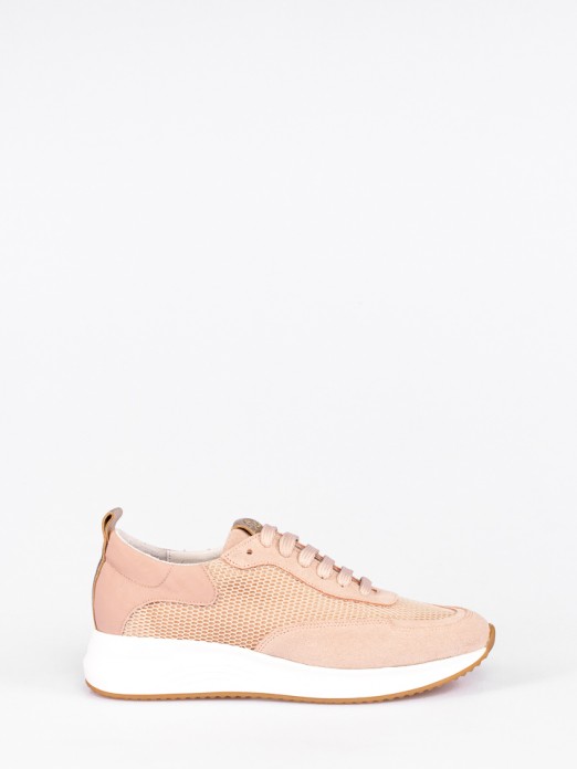 Suede Sneakers with Mesh