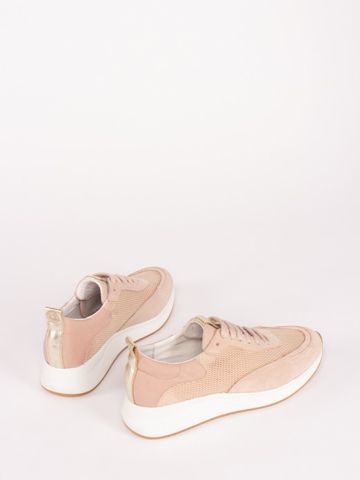Suede Sneakers with Mesh